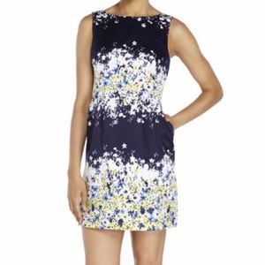 Tahari Floral Fit & Flare Dress With Pockets